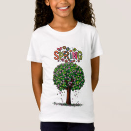 Artistieke Lente Bloeiende Boom Grafiek T-shirt