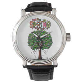 Artistieke Lente Bloesem Boom Grafiek Horloge