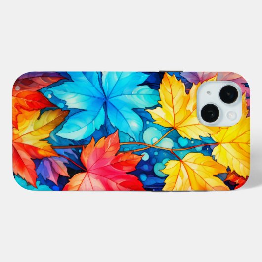 Artistieke levendige gevallen herfst bladeren illu Case-Mate iPhone case (Achterkant (horizontaal))