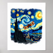 Artistieke libel Shirt Van Gogh Sterrennacht Dra Poster (Voorkant)