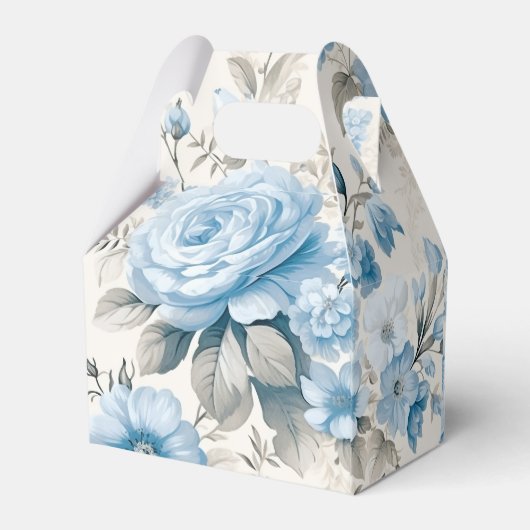 Artistieke lichte pastelblauwe Rozen Bedankdoosjes (Achterkant)