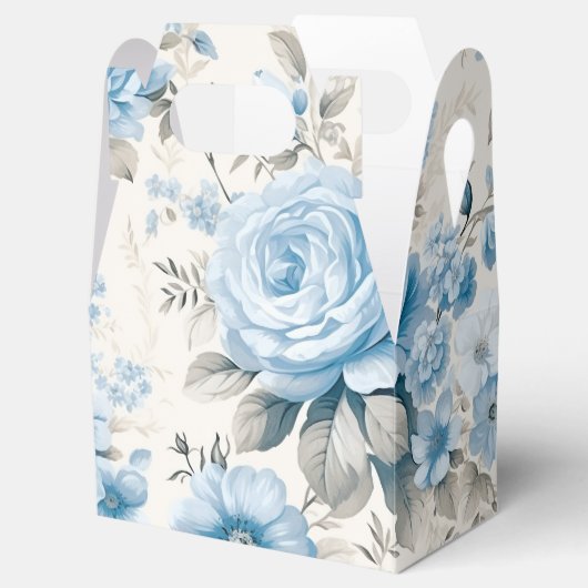 Artistieke lichte pastelblauwe Rozen Bedankdoosjes (Geopend)