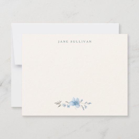 Artistieke lichte pastelblauwe Rozen Notitiekaartje (Voorkant)