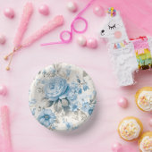 Artistieke lichte pastelblauwe Rozen Papieren Kommen (Feest)