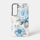 Artistieke lichte pastelblauwe Rozen Samsung Galaxy Hoesje (Achterkant)