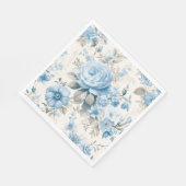 Artistieke lichte pastelblauwe Rozen Servet (Hoek)