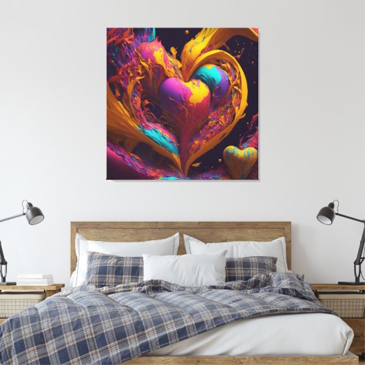 Artistieke liefde canvas afdruk (Insitu (Slaapkamer))