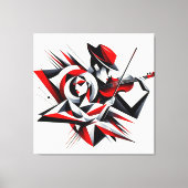 Artistieke liefde en muziek canvas afdruk (Voorkant)