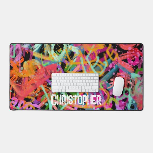 Artistieke liefde urban graffitti bureaumat (Keyboard & Muis)