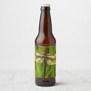 Artistieke limonade in bruin en geel op groen bier etiket
