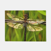 Artistieke limonade in bruin en geel op groen deurmat (Voorkant)