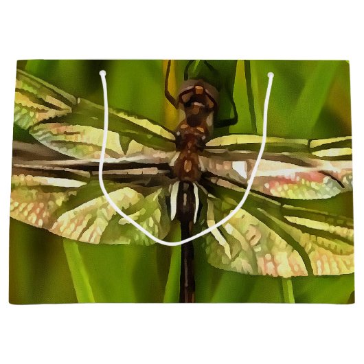 Artistieke limonade in bruin en geel op groen groot cadeauzakje (Voorkant)