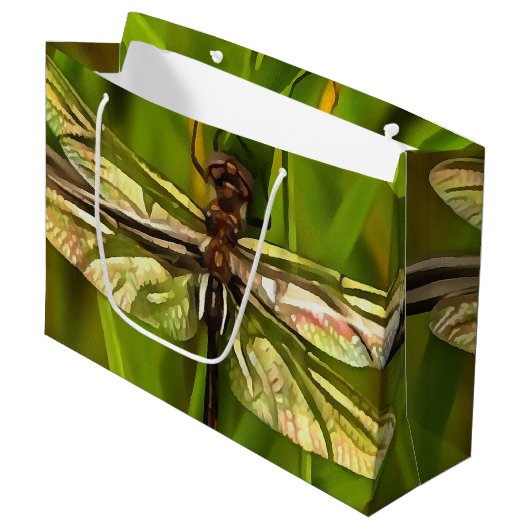 Artistieke limonade in bruin en geel op groen groot cadeauzakje (Voorkant Gekanteld)