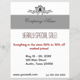 Artistieke Lotus Flower Black White Tekenverkoop Flyer