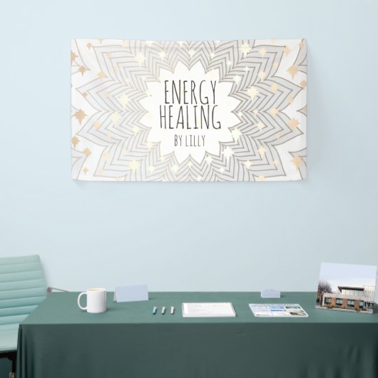 Artistieke Lotus Flower Mandala Holistic Healer Bu Spandoek (Beurs)