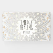 Artistieke Lotus Flower Mandala Holistic Healer Bu Spandoek (Horizontaal)