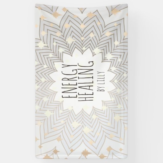 Artistieke Lotus Flower Mandala Holistic Healer Bu Spandoek (Verticaal)