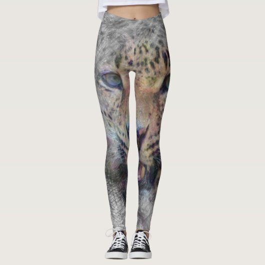 artistieke luipaard leggings (Voorkant)