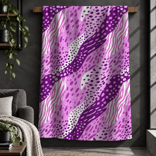 Artistieke Luipaard Tijger Magenta Heet Roze Deken