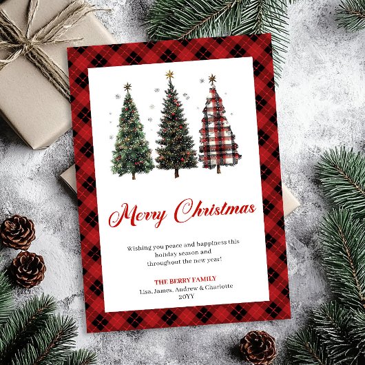 Artistieke Luipaardprint Kerstboom Wenskaart Feestdagenkaart