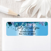 Artistieke Luxe Chic Modern Glam Blue Metallic Etiket (Insitu)