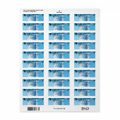 Artistieke Luxe Chic Modern Glam Blue Metallic Etiket (Full Sheet)