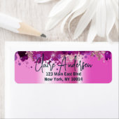 Artistieke Luxe Chic Modern Glam Pink Metallic Etiket (Insitu)