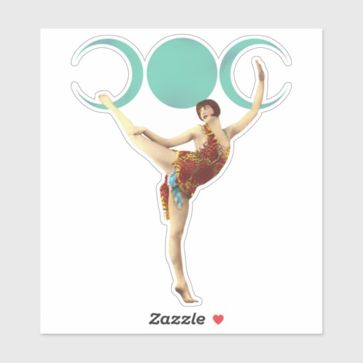 Artistieke  Maan Dancer Sticker (Vel)