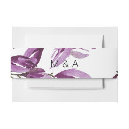 Artistieke Magnolia Paarse Violet Waterverf Uitnodigingen Wikkel