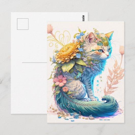 Artistieke Majestic kat illustratie Briefkaart (Voorkant / Achterkant)