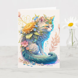 Artistieke Majestic kat illustratie Kaart