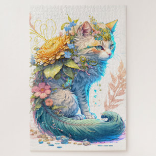 Artistieke Majestic kat illustratie Legpuzzel