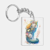 Artistieke Majestic kat illustratie Sleutelhanger (Voorkant Links)