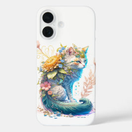 Artistieke Majestueuze Katt Illustratie iPhone 16 Hoesje