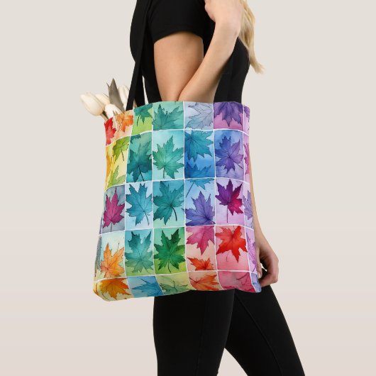 Artistieke Maple Leaf Carryall Tote Bag (Dichtbij)