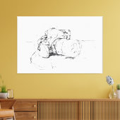 Artistieke minimale cameraschets - Premium Canvas Afdruk (Insitu (Woonkamer))