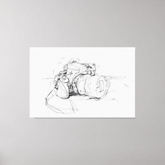 Artistieke minimale cameraschets - Premium Canvas Afdruk (Voorkant)