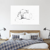 Artistieke minimale cameraschets - Premium Canvas Afdruk (Insitu (Slaapkamer))