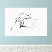 Artistieke minimale cameraschets - Premium Canvas Afdruk (Insitu (Houten vloer))