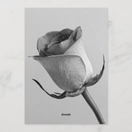 Artistieke Minimalistische Zwarte en Witte Rooskno Kaart