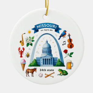 Artistieke Missouri State Thema's en bezienswaardi Keramisch Ornament