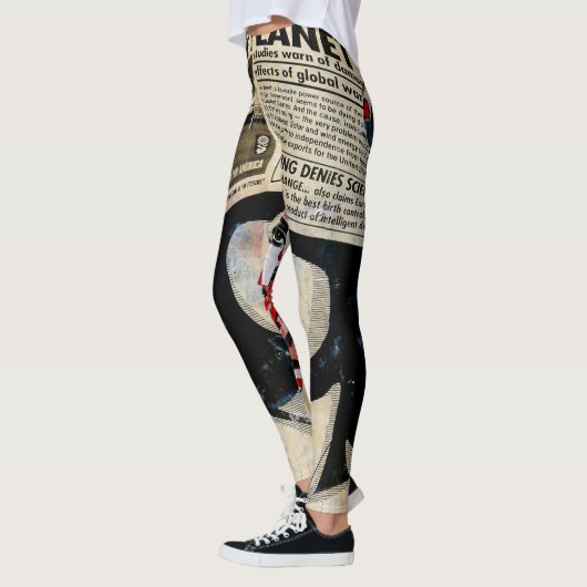 Artistieke moderne klassieker handgetekende waterv leggings (Links)