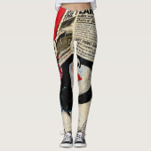 Artistieke moderne klassieker handgetekende waterv leggings (Voorkant)