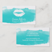 Artistieke moderne lips elegante Waterverf Visitekaartje (Voorkant / Achterkant)