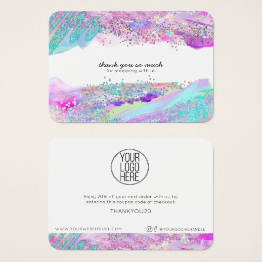 Artistieke moderne LOGO hier Bedankt Visitekaartje (Voorkant /achterkant)