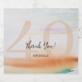 Artistieke Moderne Regenboog Bedankt Verjaardag Likeurfles Etiket (Enkel label)