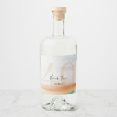 Artistieke Moderne Regenboog Bedankt Verjaardag Likeurfles Etiket (Voorkant)