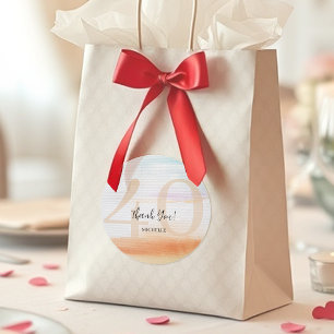 Artistieke Moderne Regenboog Bedankt Verjaardag Ronde Sticker