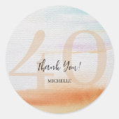 Artistieke Moderne Regenboog Bedankt Verjaardag Ronde Sticker (Voorkant)