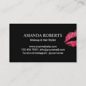 artistieke moderne rode lips afdrukken salon visitekaartje (Achterkant)